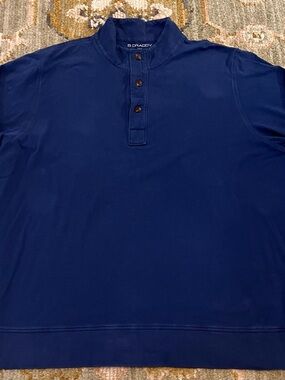 B Draddy The Hobbs Long Sleeve Prairie Dunes Size XL Color Navy 92% Pima Cotton